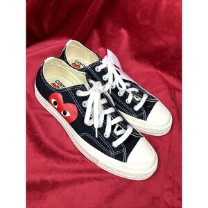 NWT 7 Men 9 Woman Comme des Garçons Play x Converse Chuck 70 Low Black